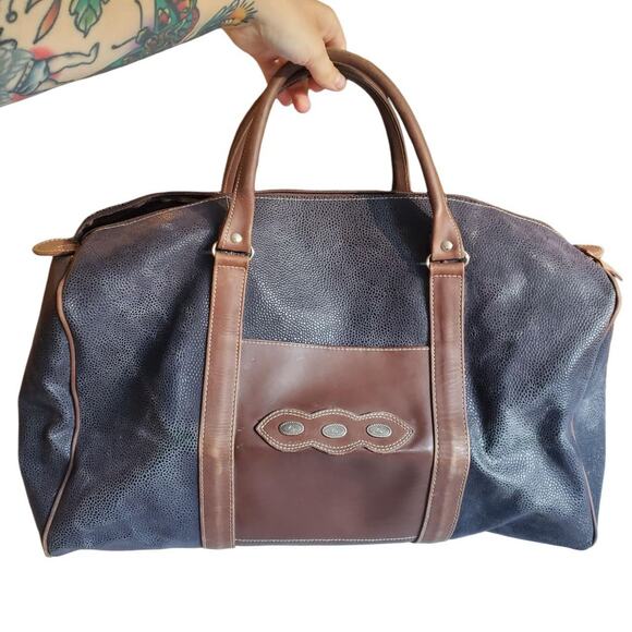 Vintage Guess Duffle Bag Made In Spain Leather Travel Bag - Picture 1 of 8